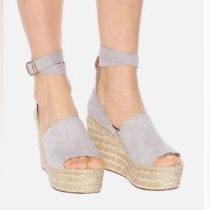 Chloe Grey Suede D’Orsay Espadrille Heels